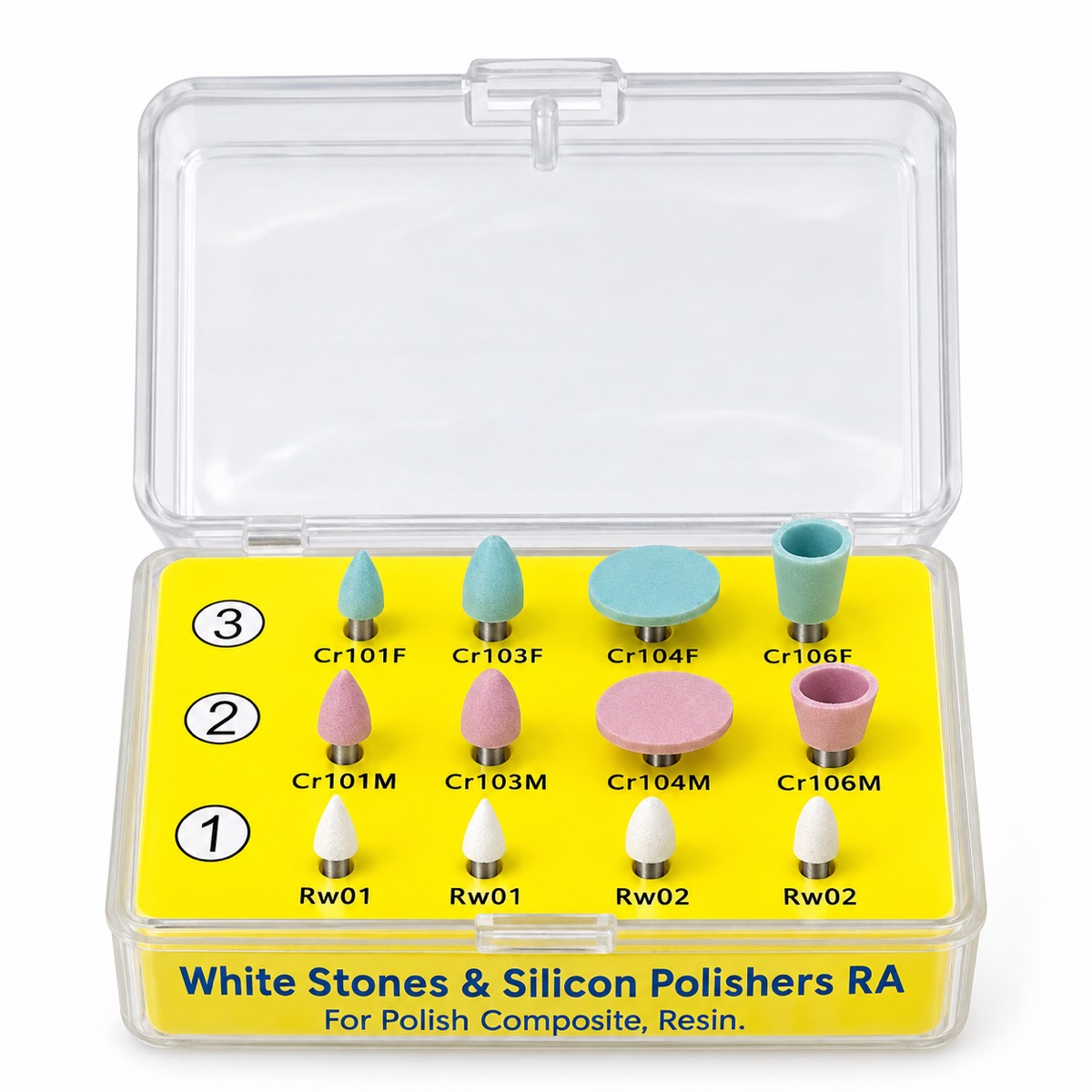 White Stones & Silicone Polishers Kit, RA