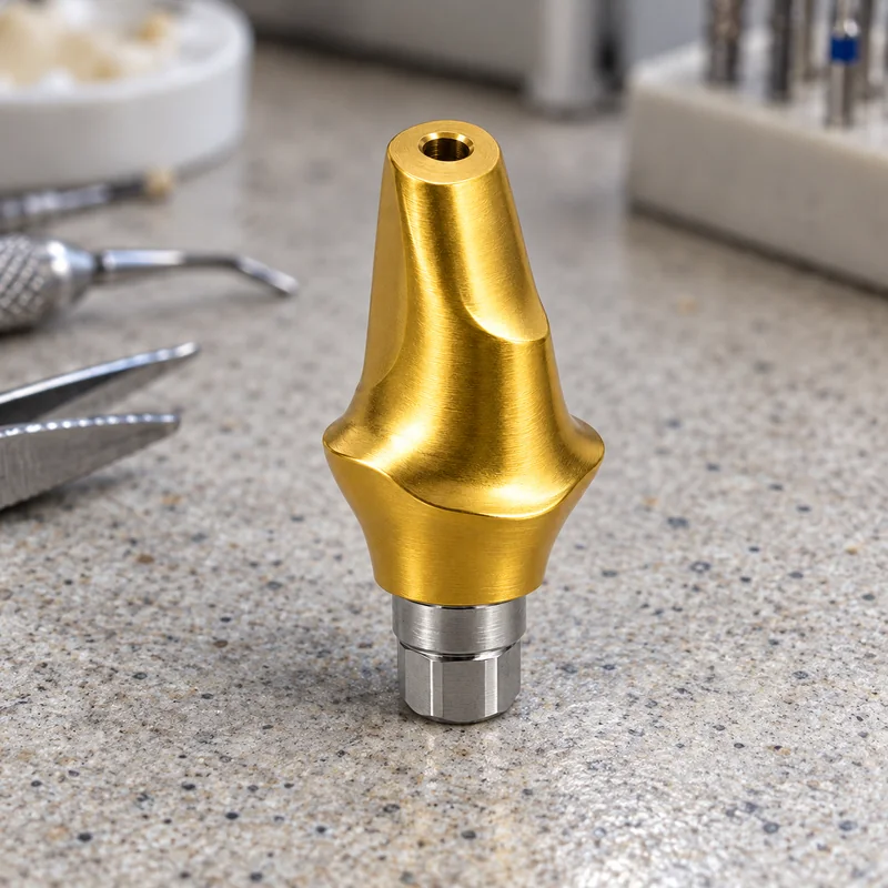 BellaTek patient-specific abutment, gold-tone