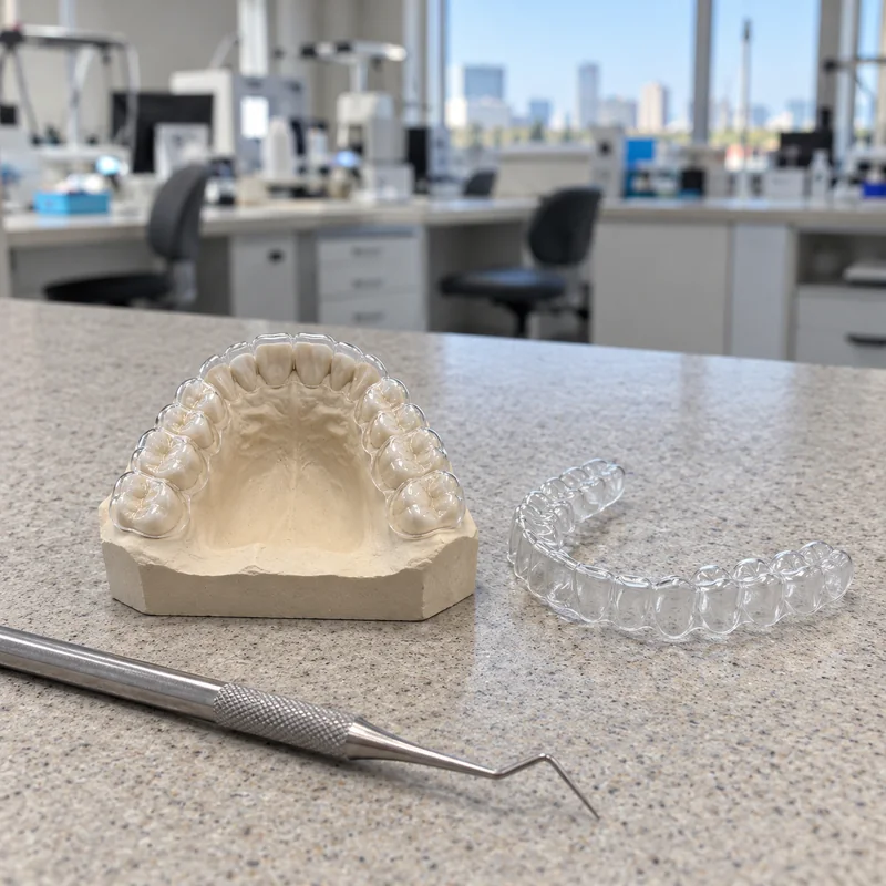 A clear aligner going in