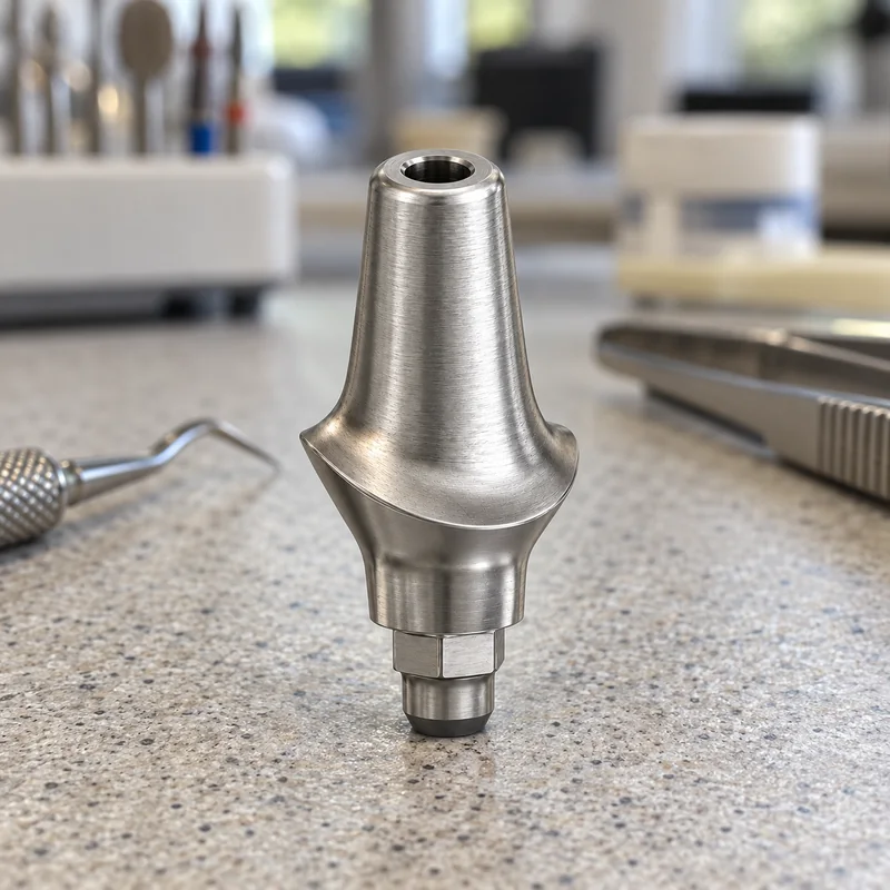 A custom titanium abutment