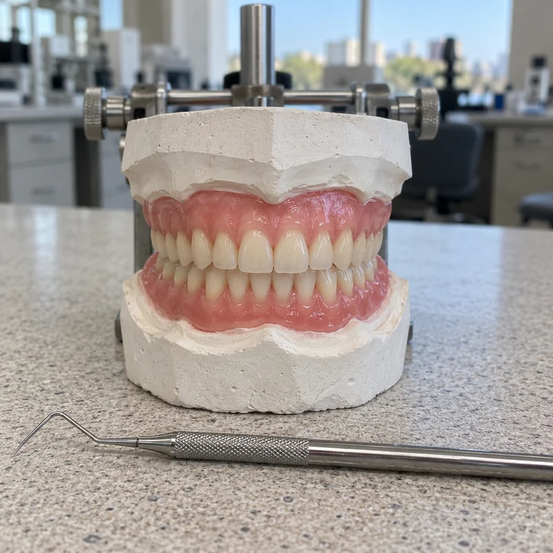 Full dentures on their models