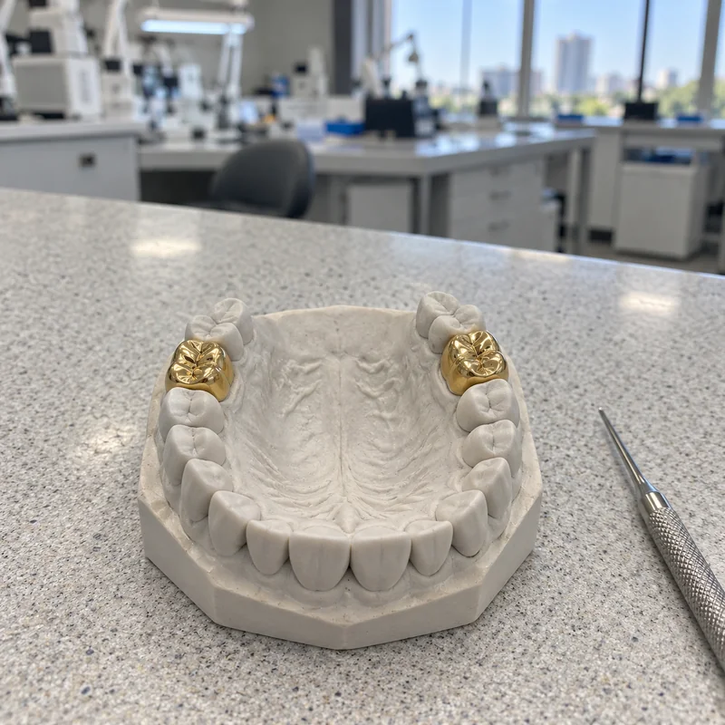 Full cast crowns on the model