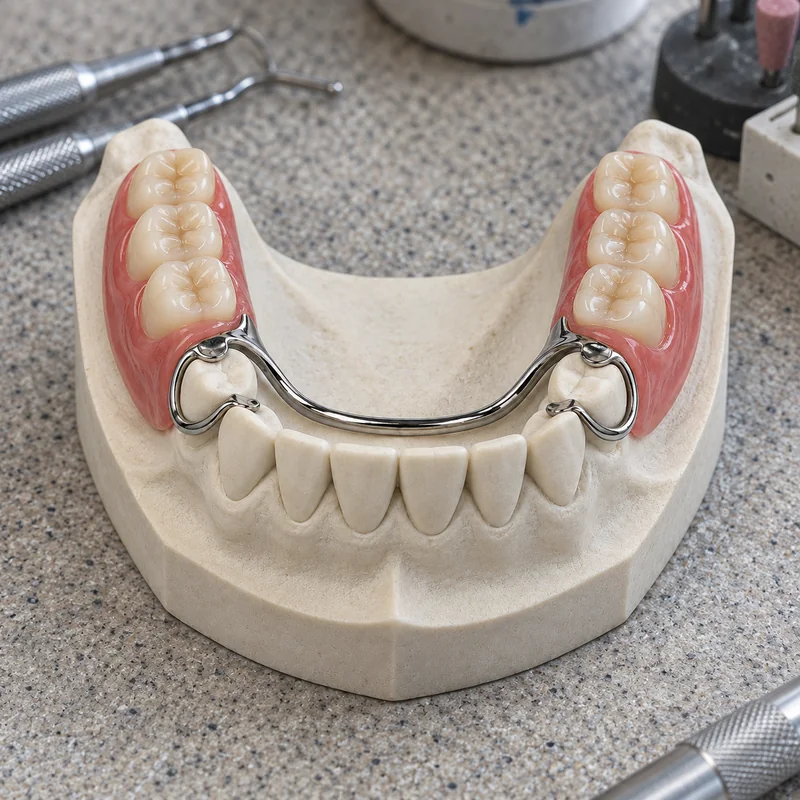 A metal partial denture