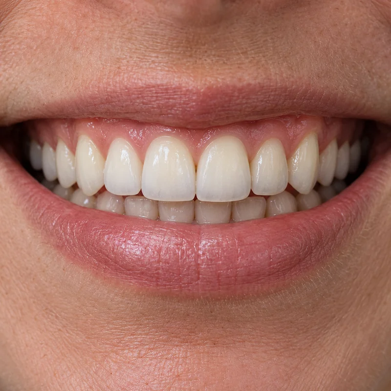 A smile with porcelain veneers