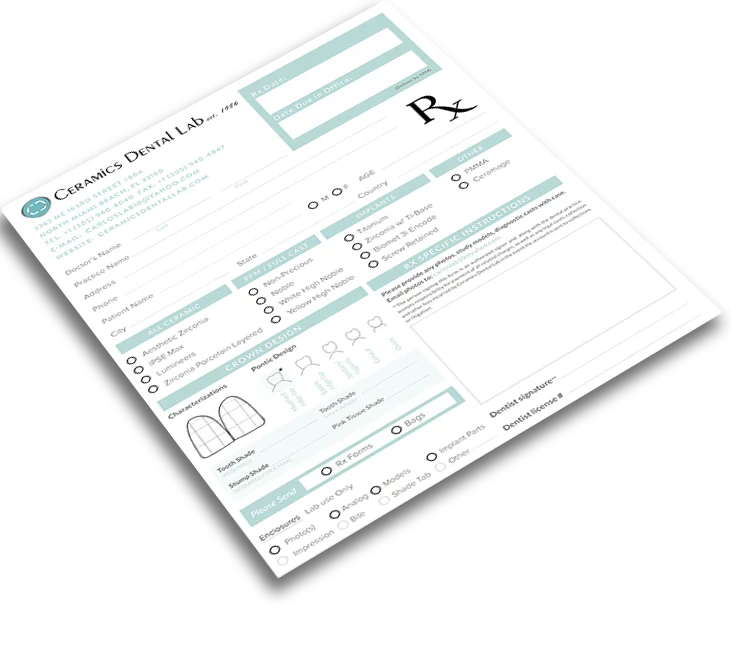 The lab Rx form
